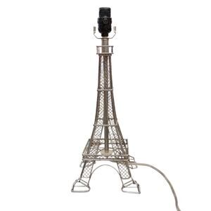Vtg French Paris Eiffel Tower Table Silver Lamp Home Livingroom Bedroom Light
